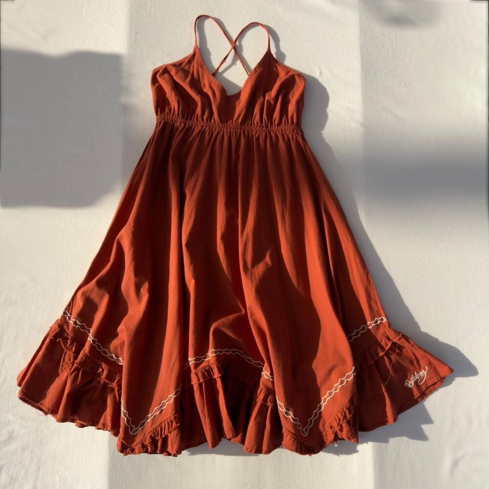 Vintage Billabong Rust Orange Halter Mini Dress Size S